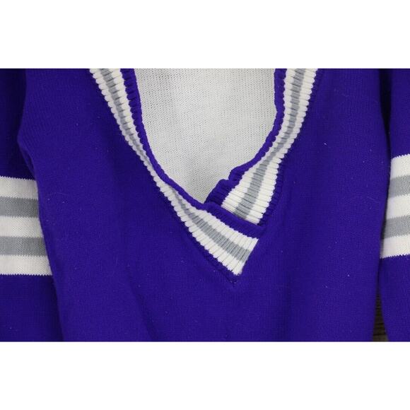 VINTAGE Cheerleader Womens Size Small Pleated Skirt & Knit Sweater Set Purple - Picture 5 of 14